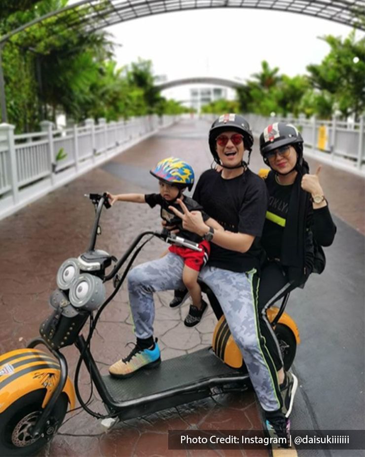 family spending time in lexis beach resort in Malaysia