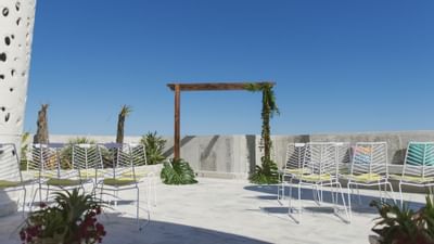 A Rooftop Wedding decoration at El Blok Hotel