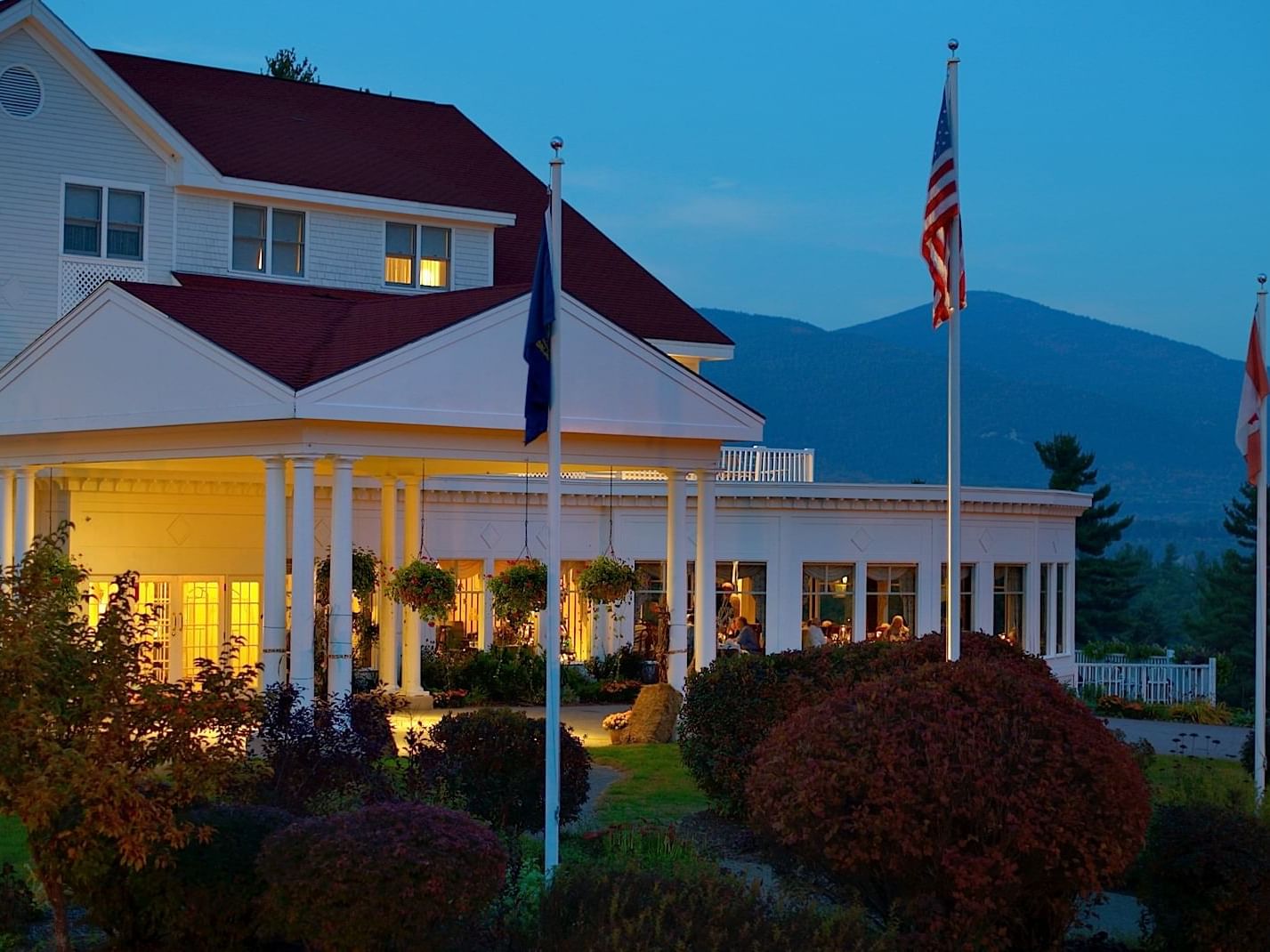 Exterior night view of the White Mountain Hotel & Resort