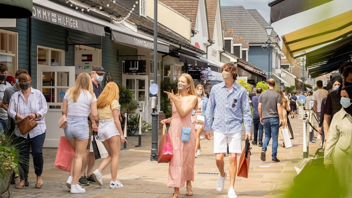 People at Bicester Village near The May Fair Hotel London