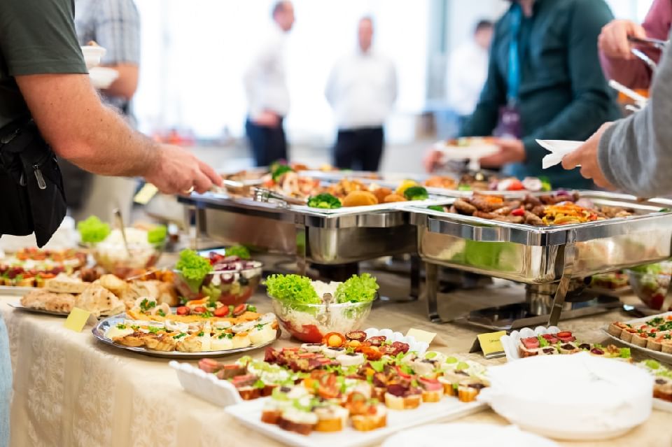 Buffet set up in a restaurant at Acclaim Hotel Calgary