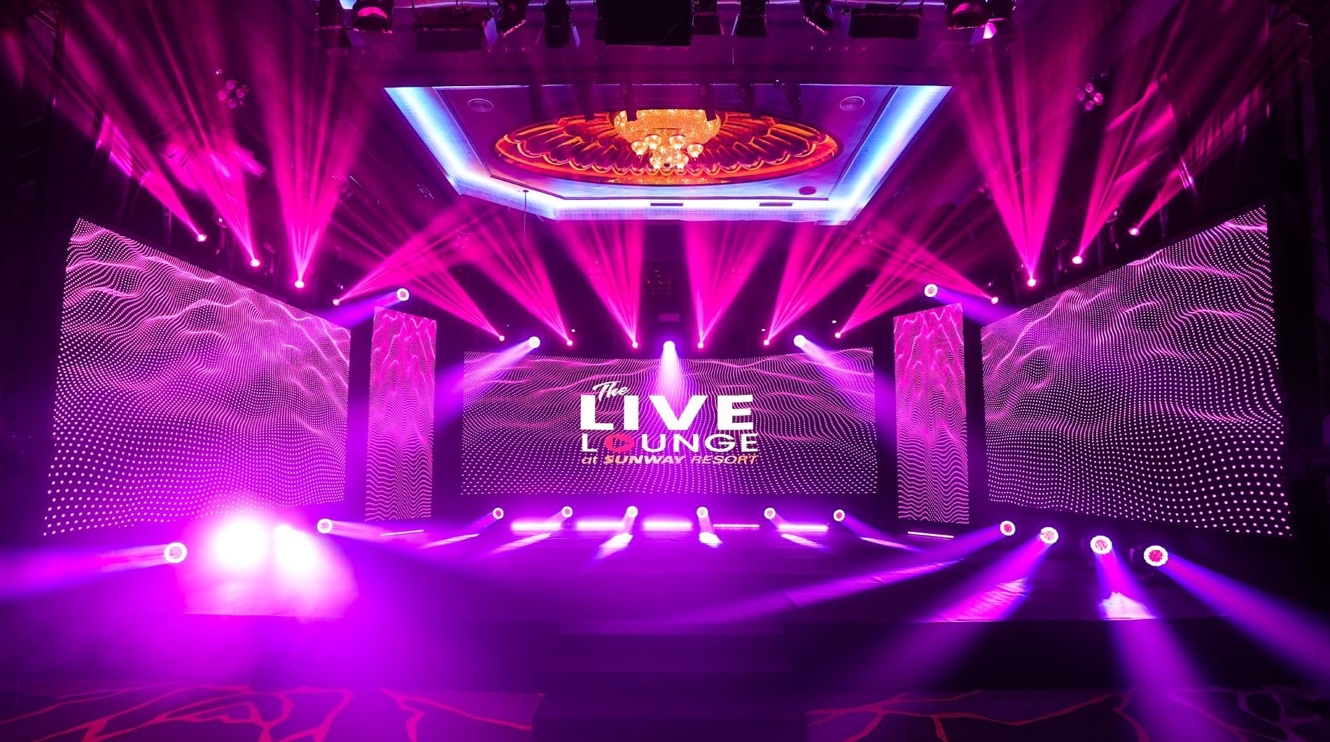 Lighting setup on a stage at an event in Sunway Lagoon Hotel