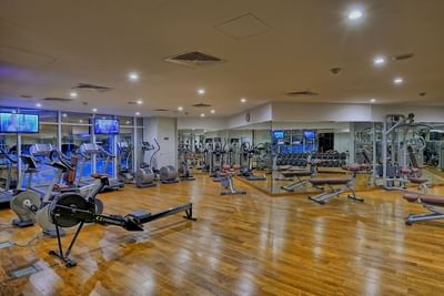 Gym at Ghaya Grand Hotel Dubai