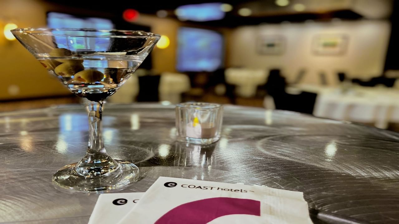 Cocktail glass on table