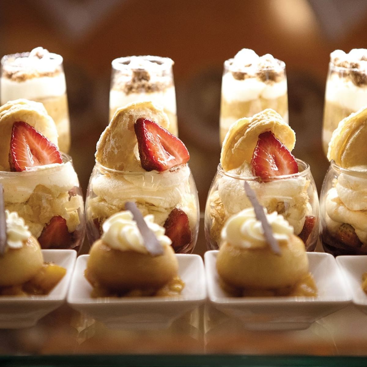 Close-up of desserts at Feria Alimentaria at Tikal Futura Hotel