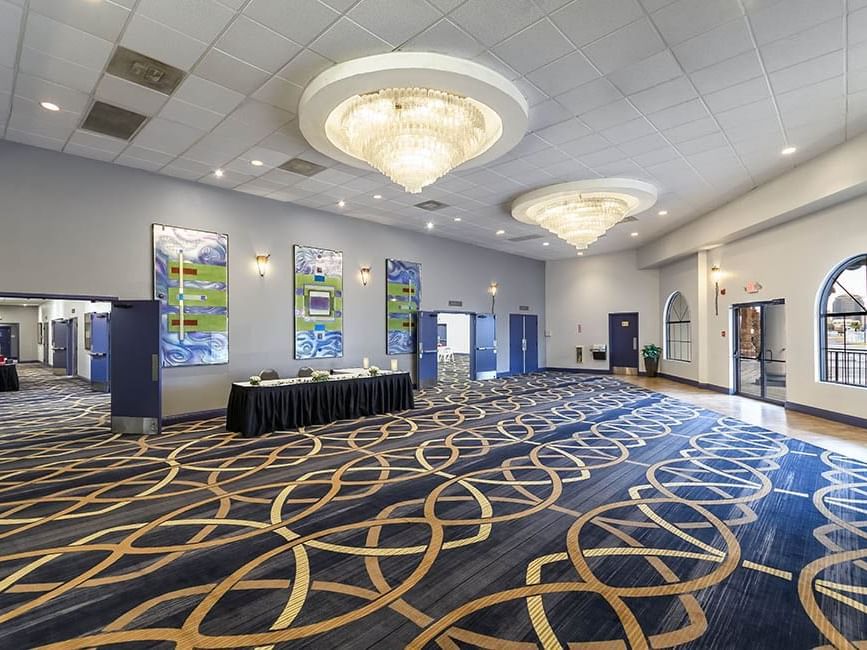 Apollo Ballroom Lobby area with a refreshments corner at Alexis Park Resort