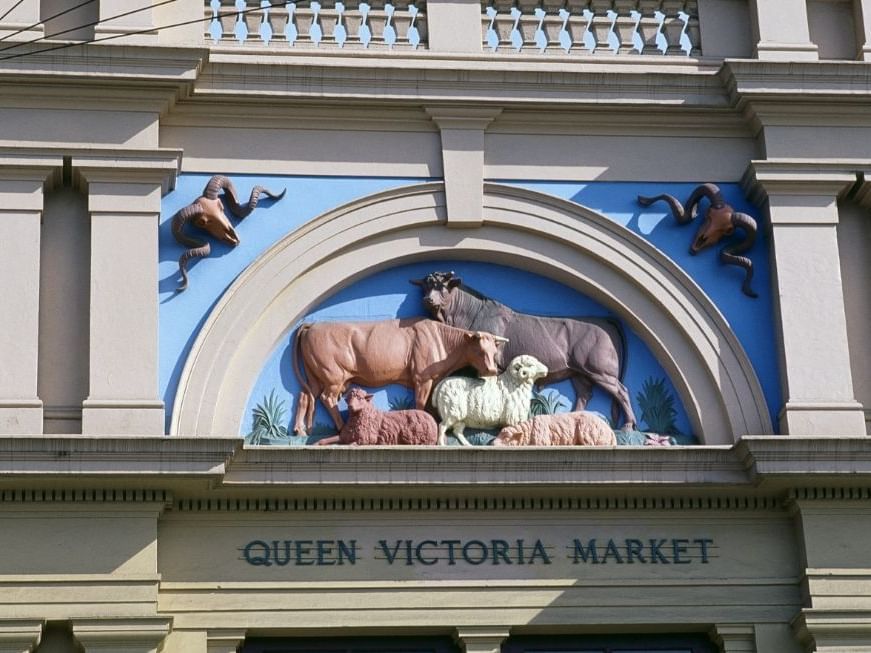 Queen Victoria Market facade near Brady Hotel Hardware Lane