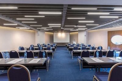 Classroom set-up in a meeting room at Buenaventura Grand