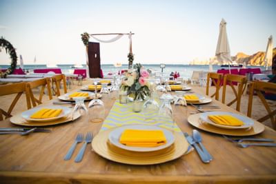 Dining table at Cachet Beach Club in Cabo Villas Beach Resort