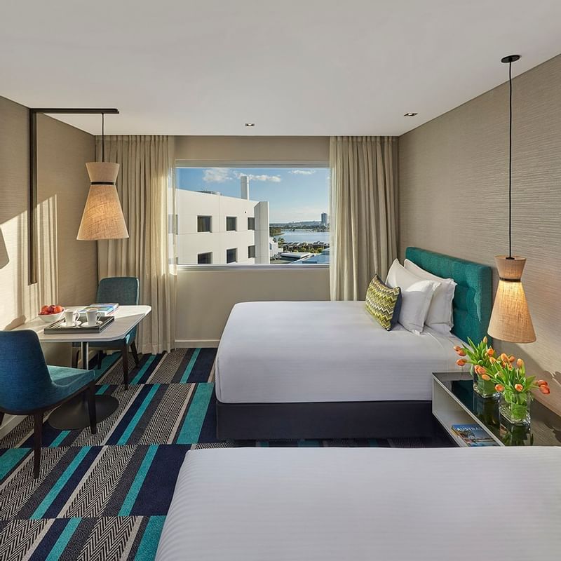 Two beds & furniture in Superior Twin at Crown Promenade Perth