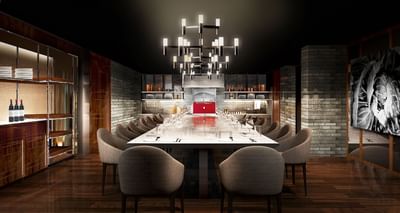 Long dining table arrangement in Cilantro Restaurant & Wine Bar at MiCasa All Suite Hotel KL