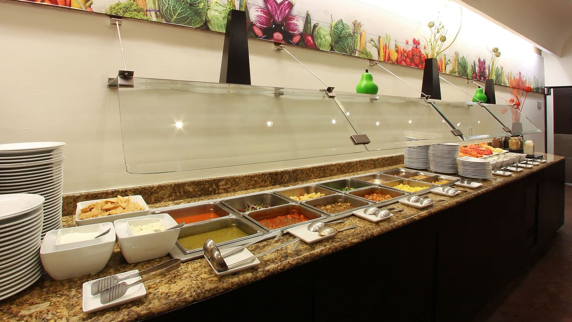 Buffet spread served in the restaurant at Fiesta Inn Durango