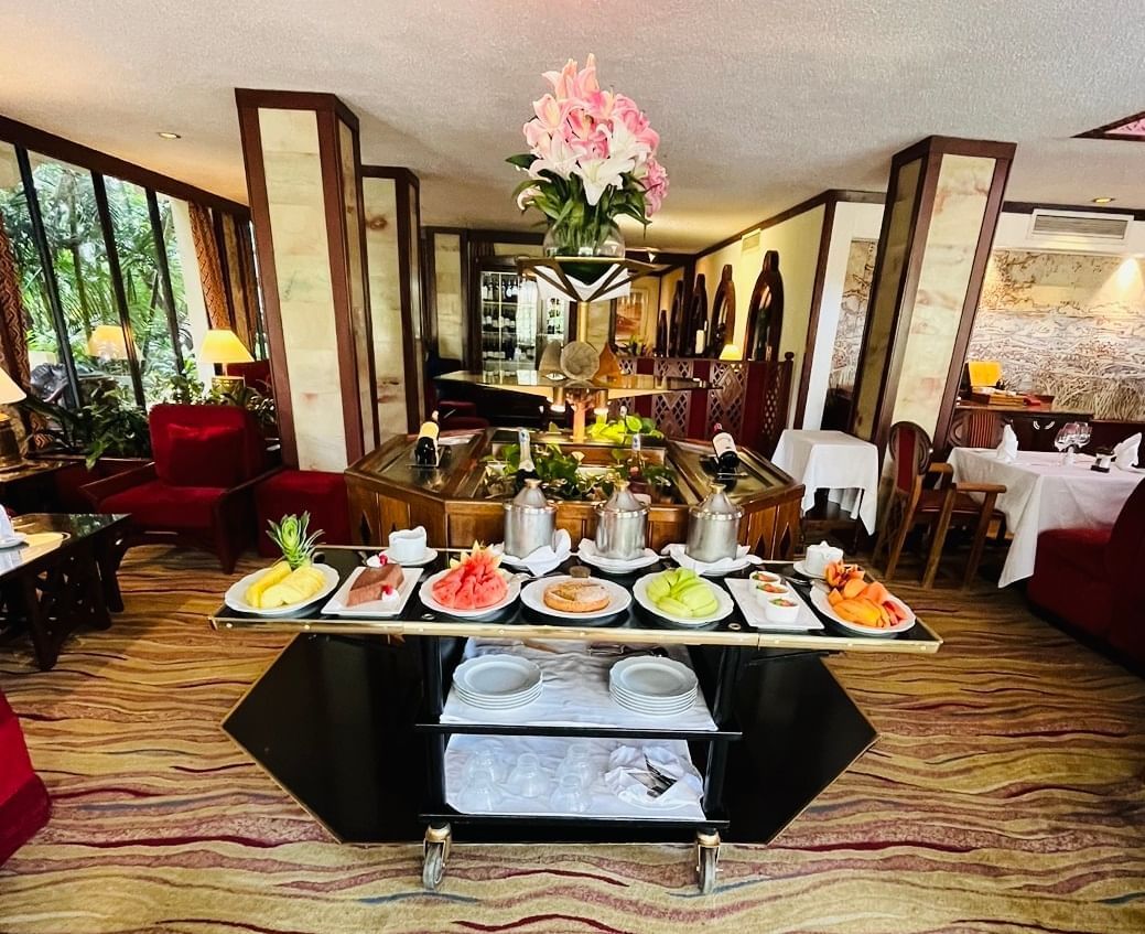Fruit Bar Set up at the Mandhari Fine Dining Restaurant  at Nairobi Serena Hotel