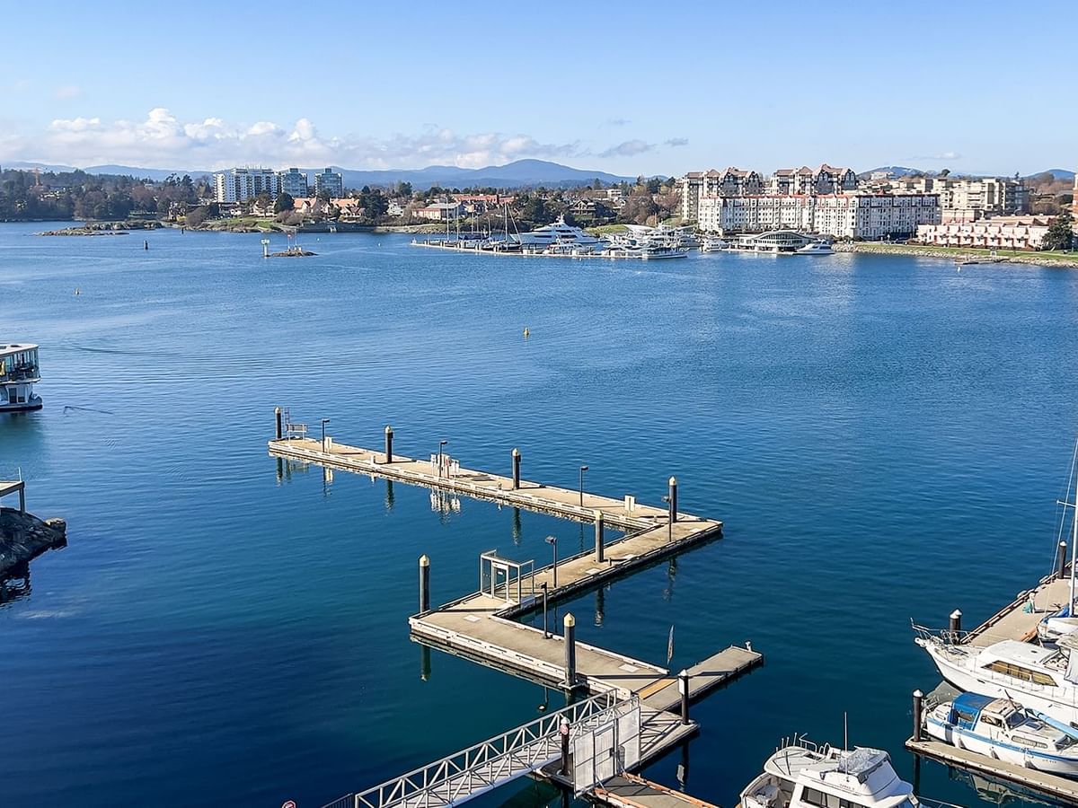 View of the ocean from the hotel guestroom balcony