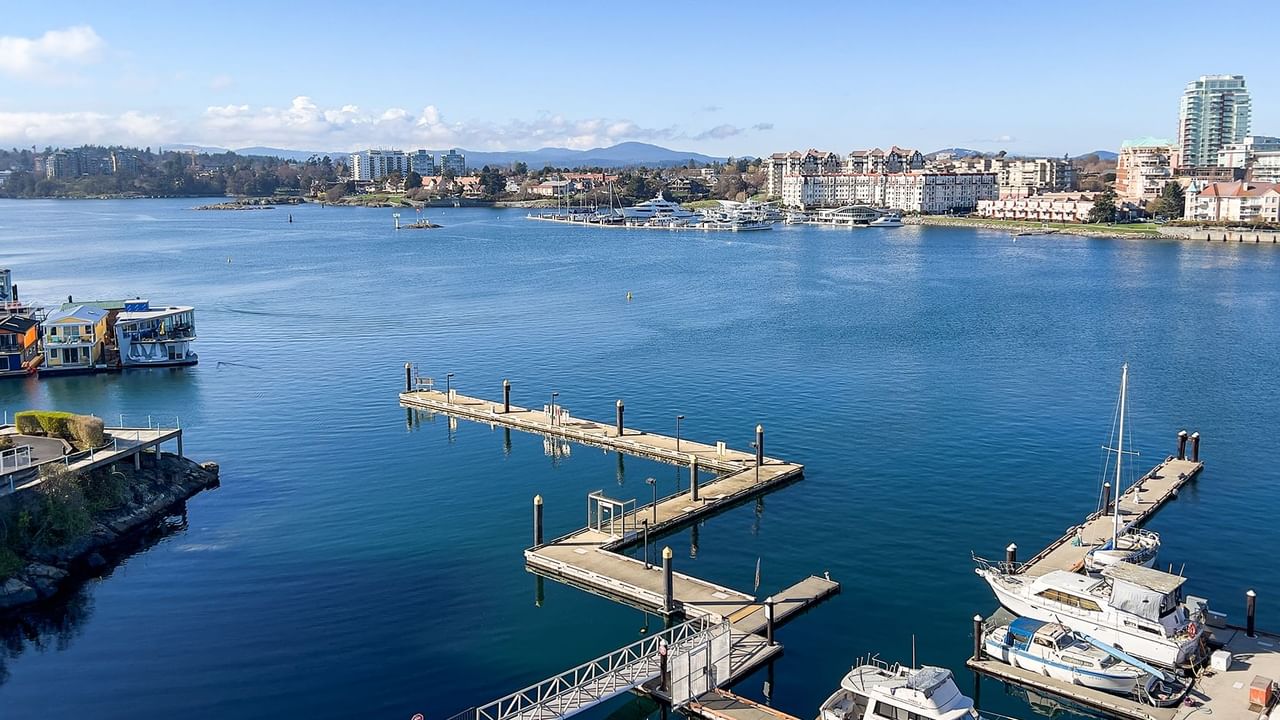 View of the ocean from the hotel guestroom balcony