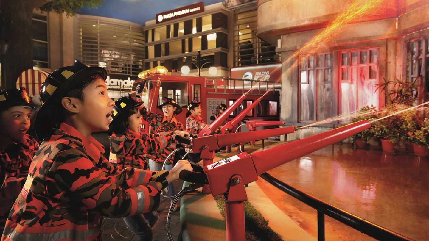 Children having fun at KidZania in Kuala Lumpur near Sunway Velocity Hotel