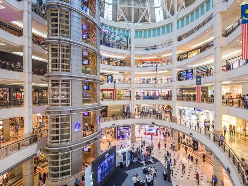 Interior of Suria KLCC, a place to do shopping in Kuala Lumpur near Imperial Lexis