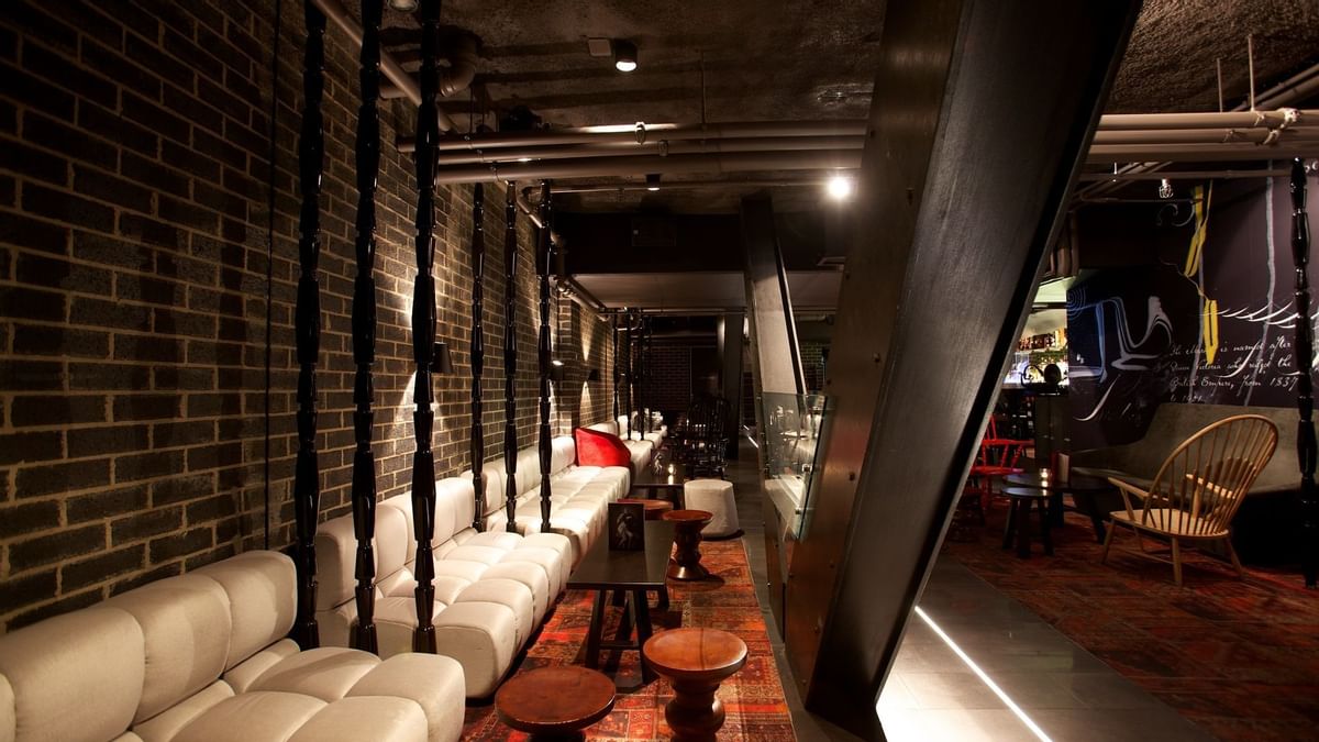 Interior of Lounge area in The Den at Crown Hotel Melbourne