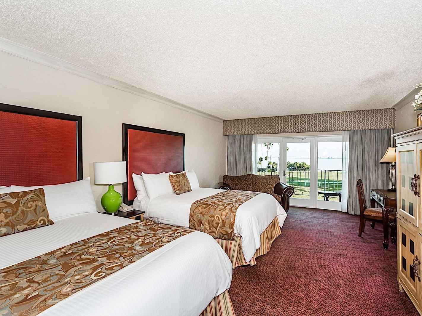 2 Queen Beds with View to Tampa Bay & Balcony at Safety Harbor Resort & Spa.