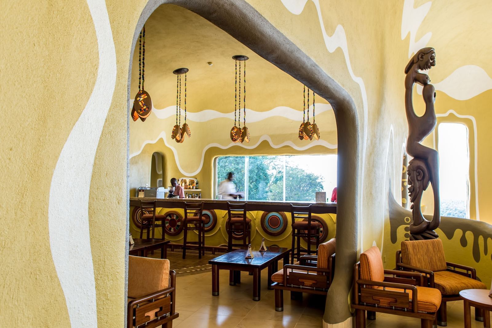 Main Restaurant with tables at Mara Serena Safari Lodge