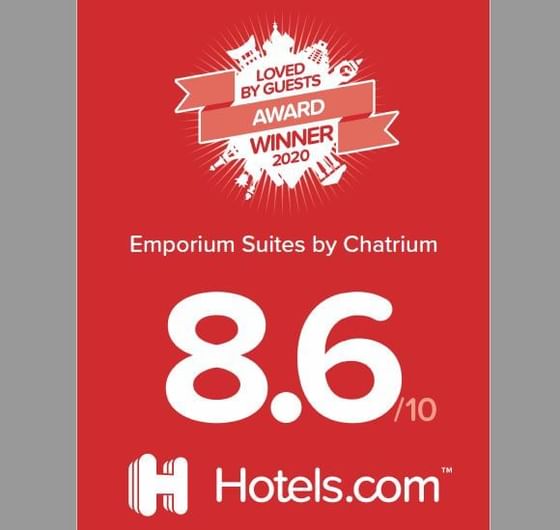 Loved by Guests award by Hotels.com at Emporium Suites