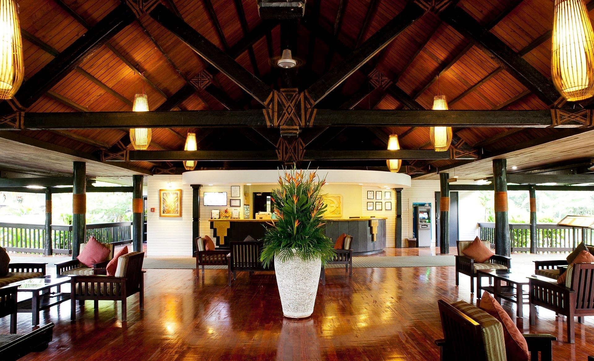Interior of the Reception & lobby area at Naviti Resort