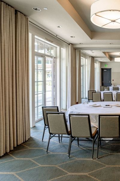 Olympic Ballroom with a table arrangement at Alderbrook Resort & Spa