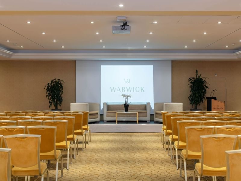 Chairs arranged for a seminar held at Warwick Geneva