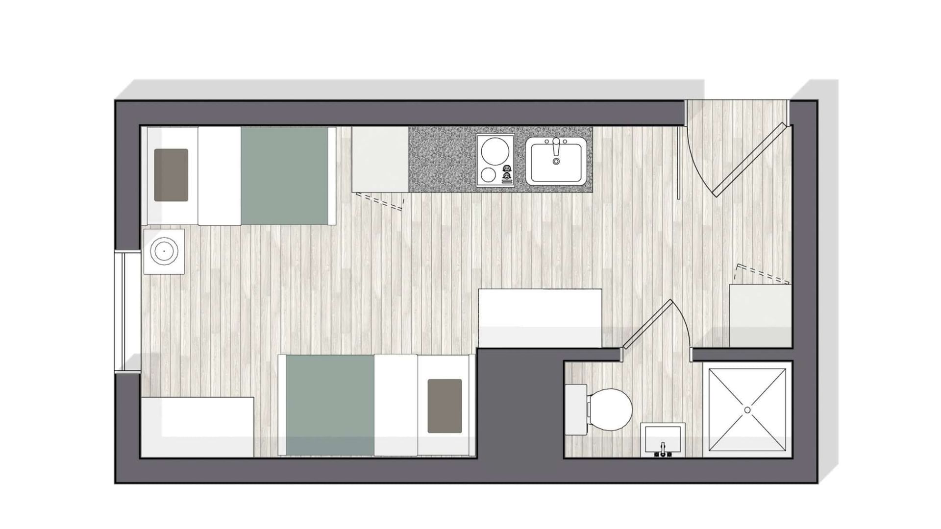 UniLodge Perth Central - Standard Twin Bed Studio