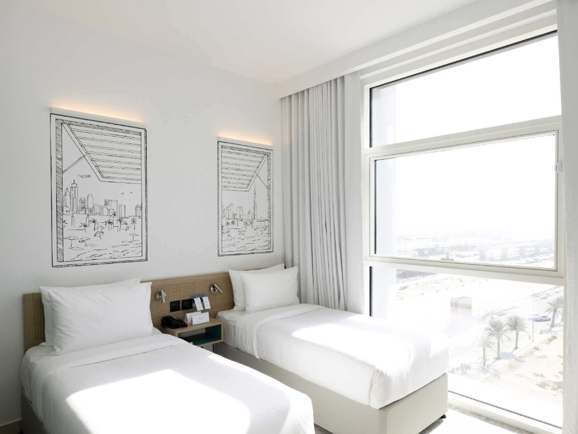 Standard Twin Room City View at ECOS Hotel Dubai