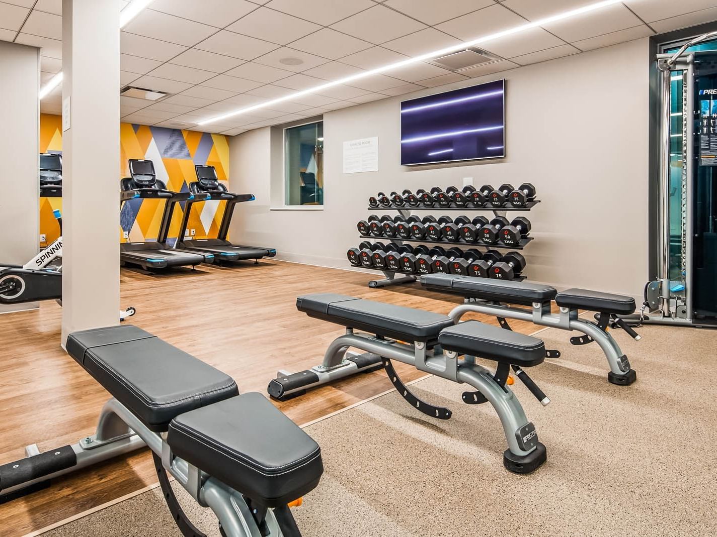 Interior of the Fitness Center at Kingsley Bloomfield Hills 