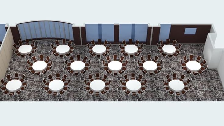 3D model of banquet tables setup at Novotel Melbourne
