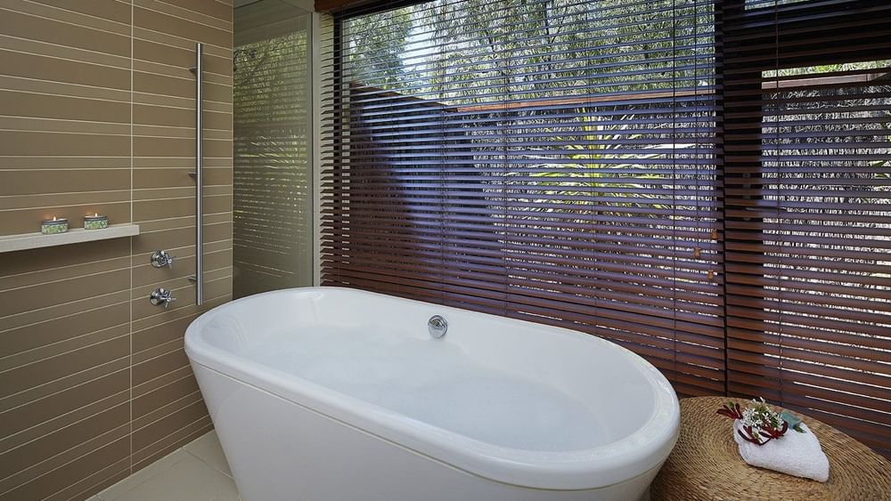 Deep soaking Bath tub available in all of our Villas