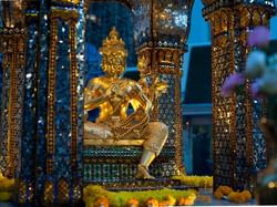 Statue in Erawan Shrine near Chatrium Residence Riverside