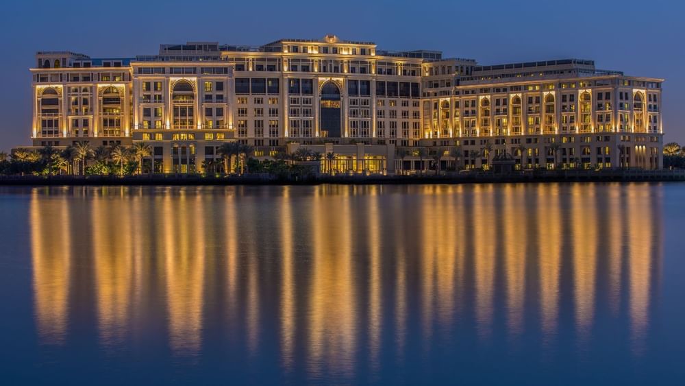 Landscape view of Palazzo Versace Dubai across the creek