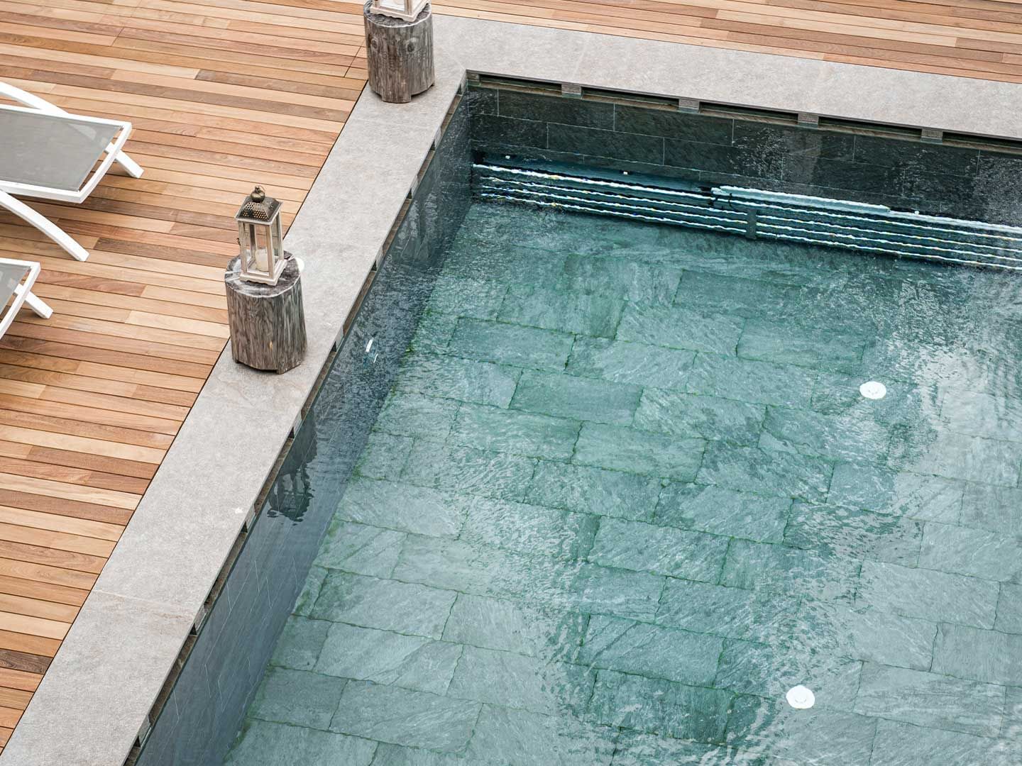 Edge of the pool in Acquapura Spa at Falkensteiner Hotels