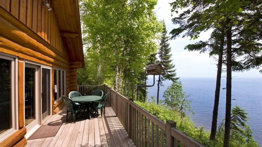 Terrace in the Log Cabins at Lutsen Resort