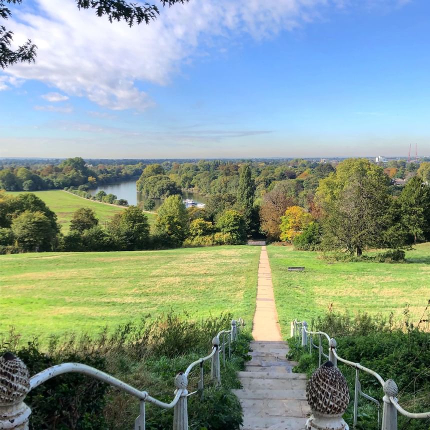 Outdoor staircase to the garden at Richmond Hill Hotel