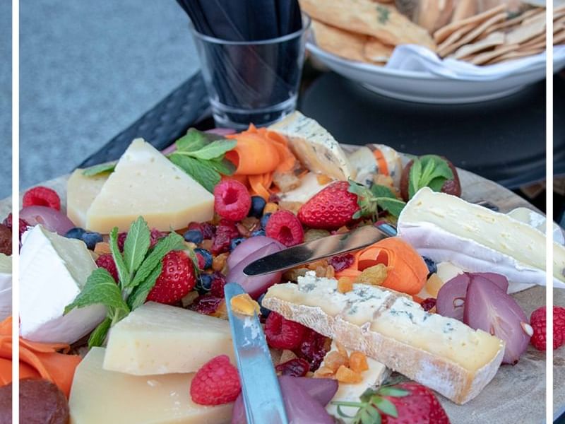 Fruit & cheese platter served on a table at Pullman & Mercure Brisbane King George Square