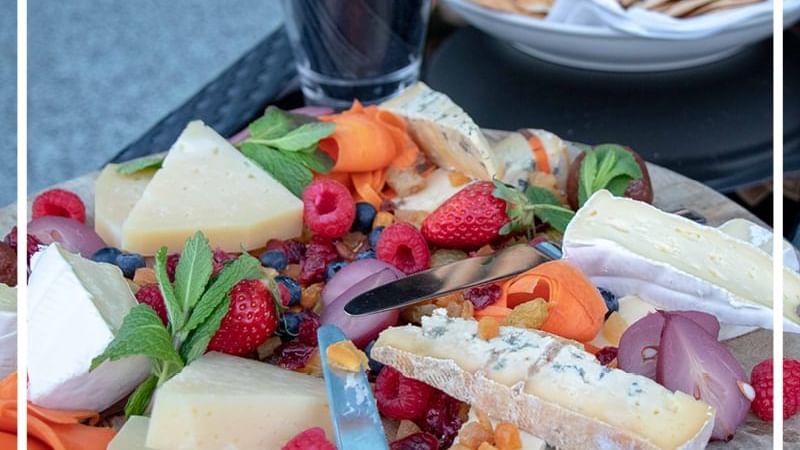 Fruit & cheese platter served on a table at Pullman & Mercure Brisbane King George Square