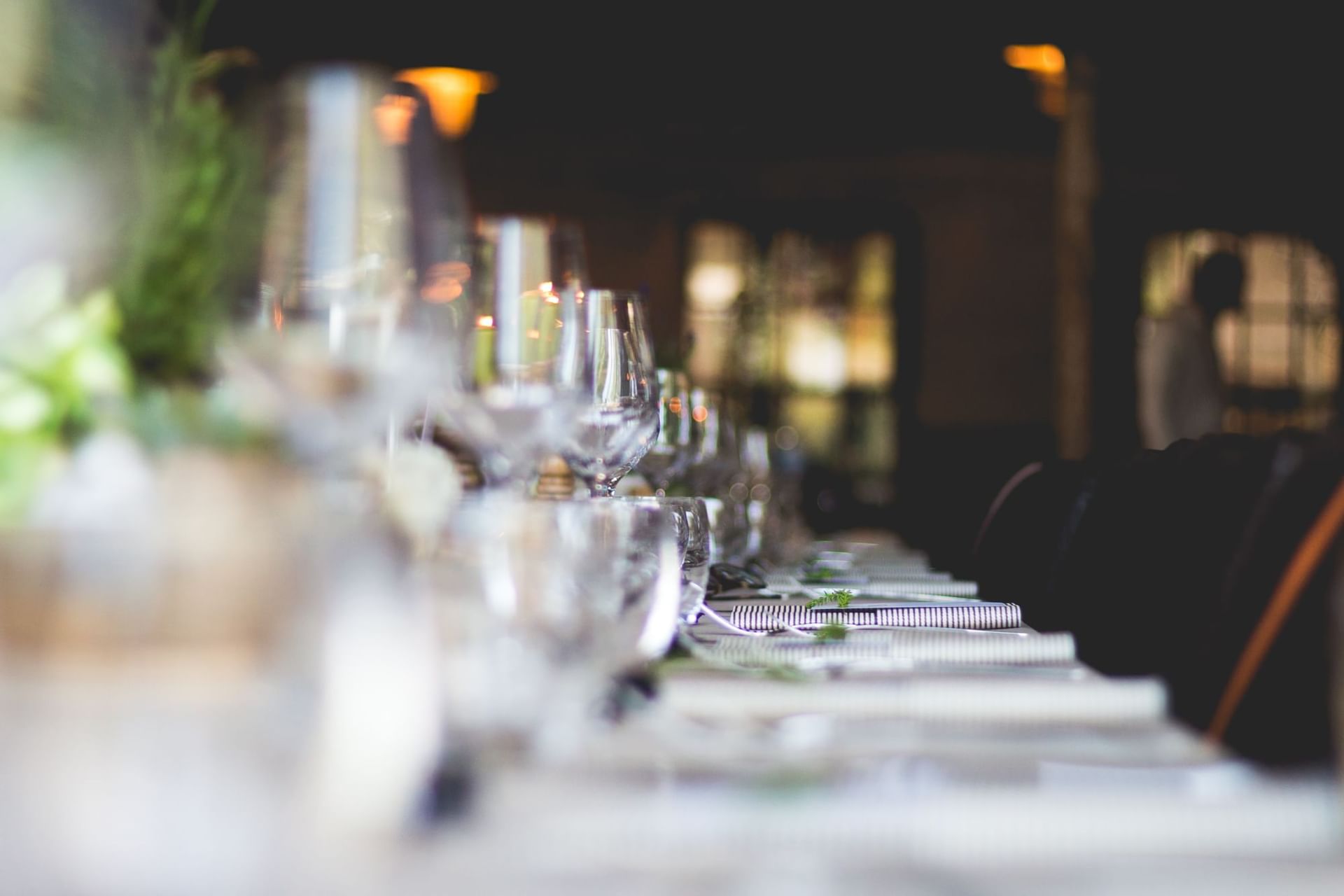 Table with white and silver settings at Paradox Singapore