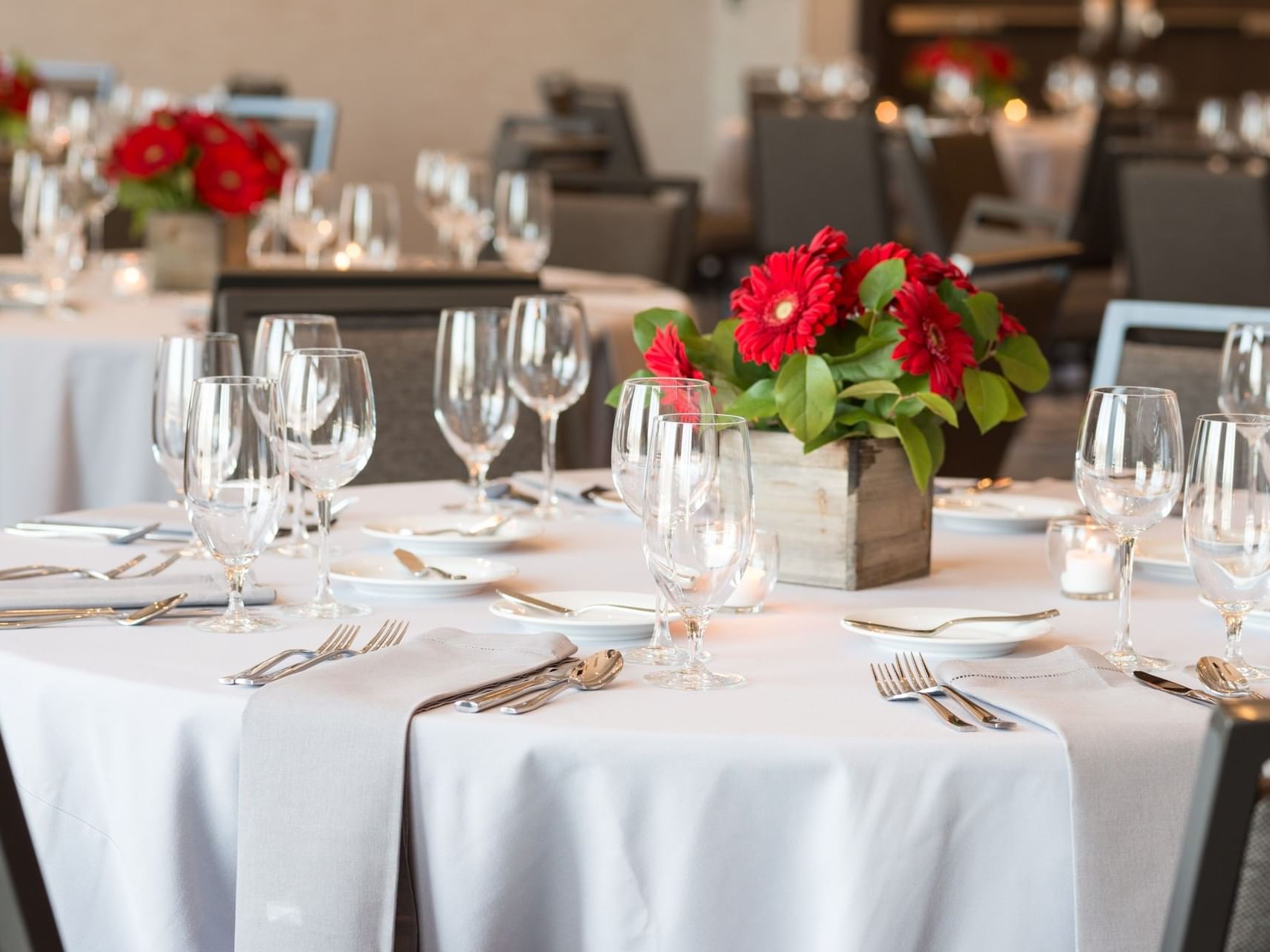 Table Scape with red flowers