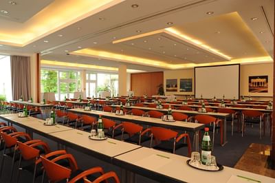Classroom-type table set-up, Müggelseeperle Hotel & Conference
