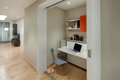 convertible room with study table set up