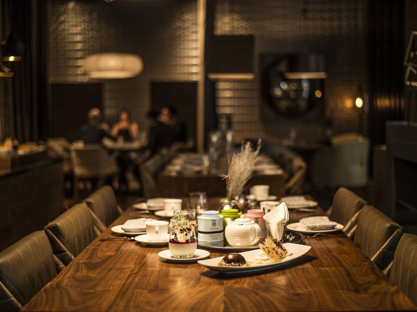 Tea served on a table in Live Restaurant at La Colección