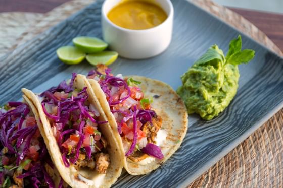 Taco served with Guacamole at Marea Beachfront Villas