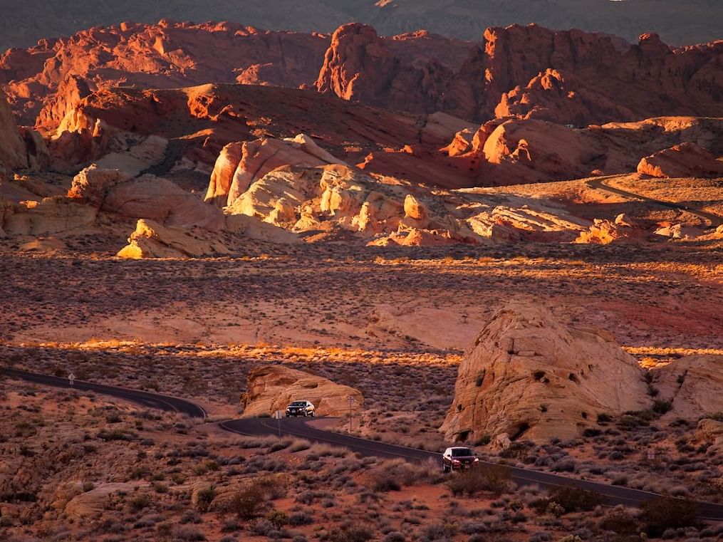 mountains and desert