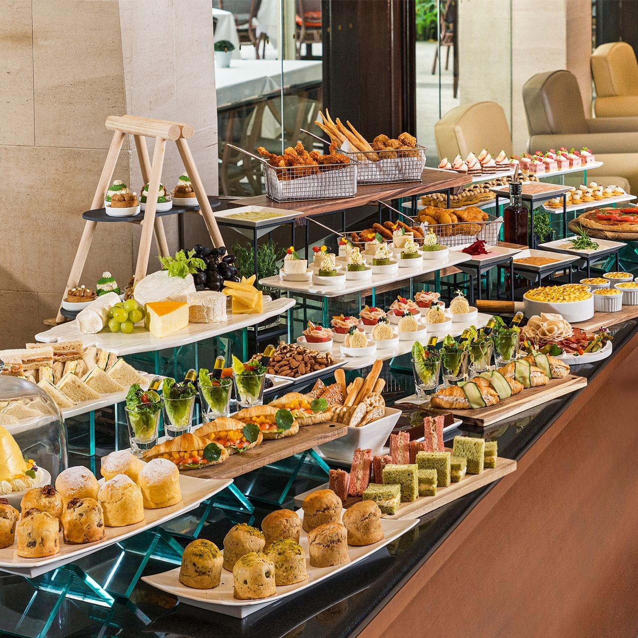 Morning snack buffet displayed at Goodwood Park Hotel