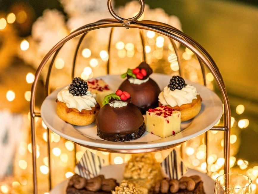 Festive afternoon tea cakes at Easthampstead Park in Berkshire