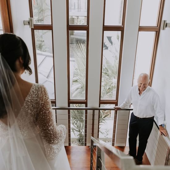 Bride with a man at Pullman Palm Cove Sea Temple Resort & Spa